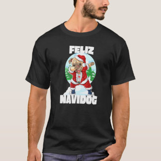 Prettig kerstfeest Funny Dabbing Pug Kerstman Chri T-shirt