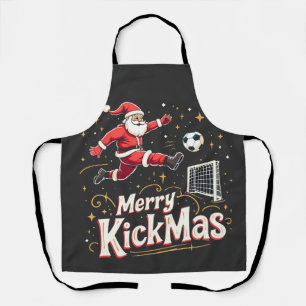 Prettig Kerstfeest Funny Santa Claus Voetbalfans Schort