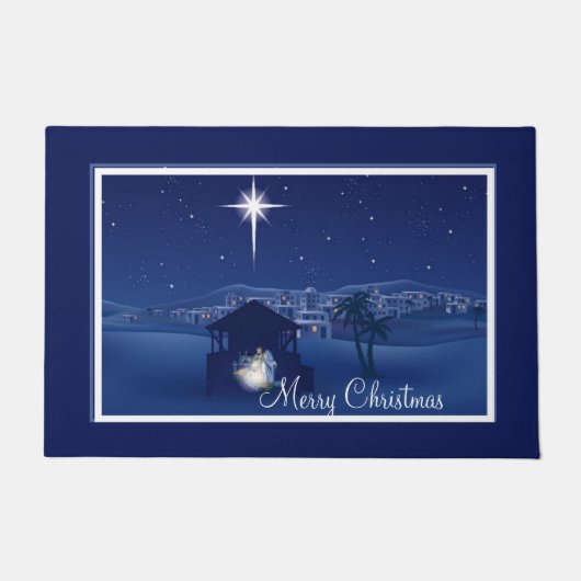 Prettig kerstfeest Geboorte Deurmat (Voorkant)