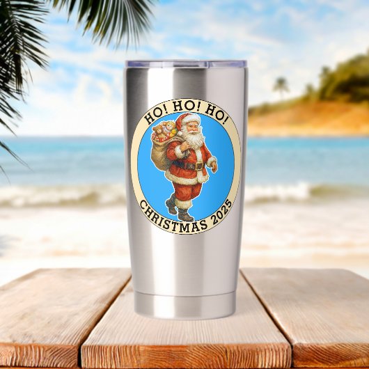 Prettig kerstfeest geïsoleerde drinkbeker (Strand (Gedraaid) )