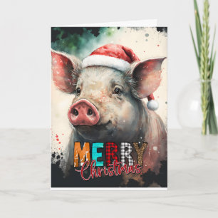 Prettig kerstfeest gelukkig baby VARKEN Kaart