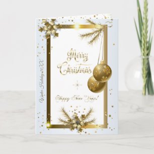 Prettig Kerstfeest & Gelukkig Nieuwjaar! 2027 Goud Feestdagen Kaart
