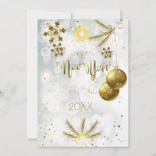 Prettig kerstfeest & Gelukkig Nieuwjaar! 20XX Goud Feestdagenkaart