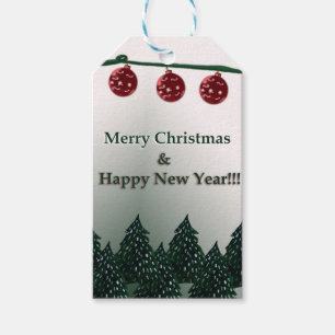 Prettig kerstfeest, gelukkig nieuwjaar cadeaulabel