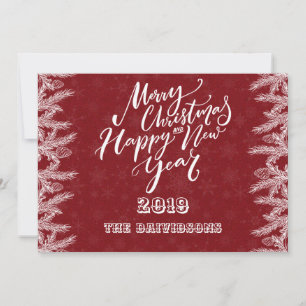 Prettig kerstfeest & Gelukkig nieuwjaar Dennenhout Feestdagenkaart