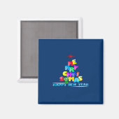 Prettig Kerstfeest Gelukkig Nieuwjaar Magneet (Voorkant / Achterkant)