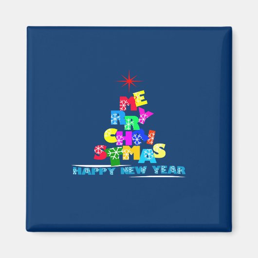 Prettig Kerstfeest Gelukkig Nieuwjaar Magneet (Voorkant)
