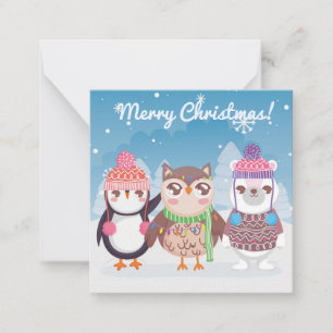 Prettig kerstfeest/Gelukkig nieuwjaar Notitiekaartje