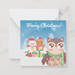 Prettig kerstfeest/Gelukkig nieuwjaar Notitiekaartje