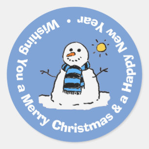 Prettig kerstfeest & gelukkig nieuwjaar. ronde sticker