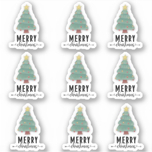 Prettig Kerstfeest Gelukkige Post Cadeau Decoratie Sticker (Voorkant)