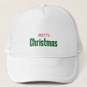 Prettig kerstfeest gepersonaliseerd elegant rood & trucker pet