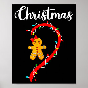 Prettig kerstfeest Gingerbread Koppels Kerst Pyjam Poster
