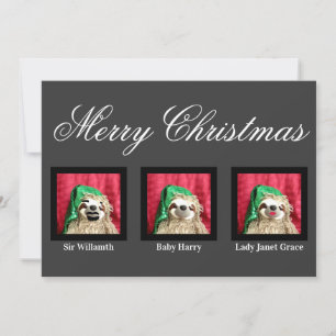 Prettig kerstfeest glam familie plezier luiaard aa feestdagenkaart