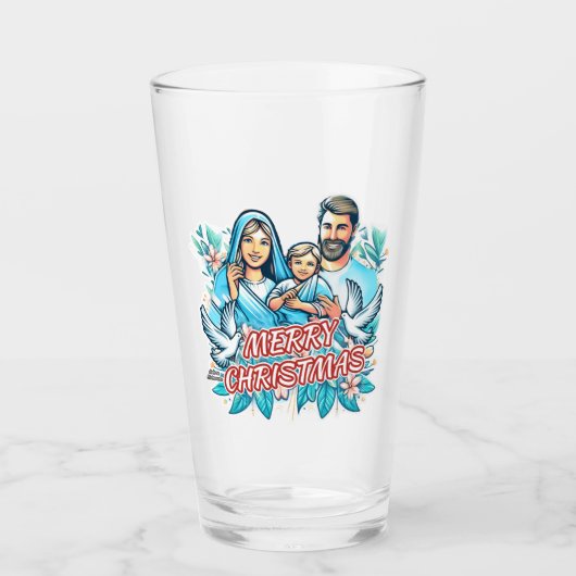 Prettig kerstfeest glas (Voorkant)