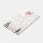 Prettig kerstfeest,Glitterende Bokeh ,Dennenbomen Post-it® Notes (Schuin)