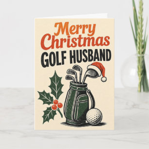 Prettig kerstfeest golf echtgenoot kaart