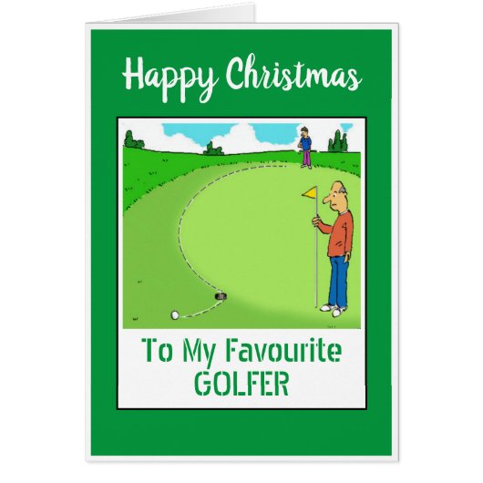 Prettig kerstfeest golfer (Voorkant)