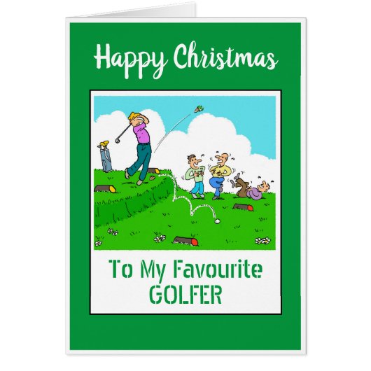 Prettig kerstfeest golfer (Voorkant)
