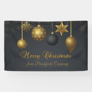 Prettig Kerstfeest, Gouden Ballen Donker Spandoek