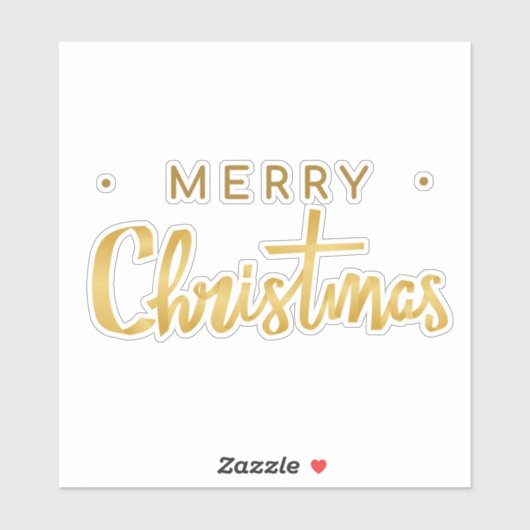 Prettig kerstfeest, goudkleur sticker (Vel)