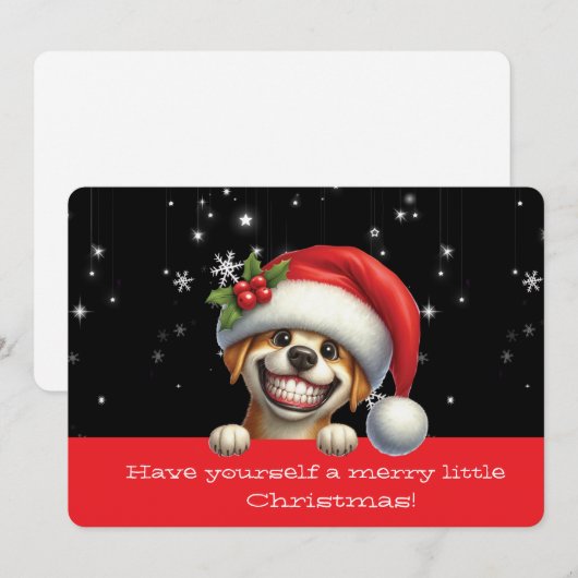 Prettig Kerstfeest Graaiende Hond (Voorkant / Achterkant)