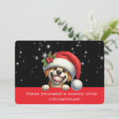 Prettig Kerstfeest Graaiende Hond (Staand voorkant)