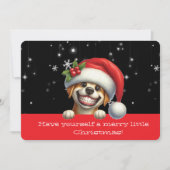 Prettig Kerstfeest Graaiende Hond (Voorkant)