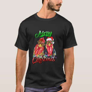 Prettig kerstfeest Grappige Hanen Kippenfokkerij K T-shirt