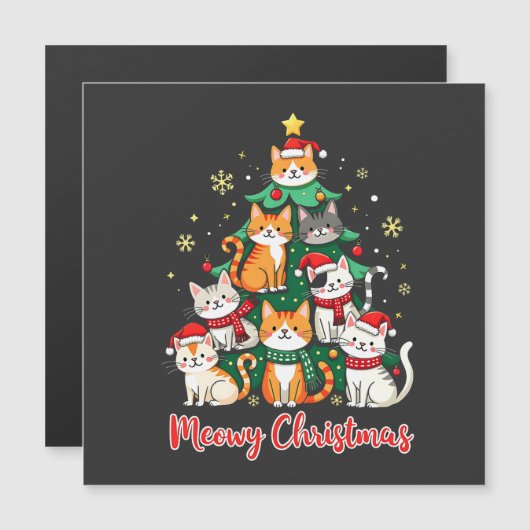 Prettig kerstfeest Grappige Kerstkat Kerstboom Kit (Voorkant / Achterkant)