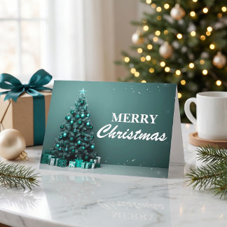 Prettig kerstfeest Groen Elegant Modern Kerstfeest Kaart