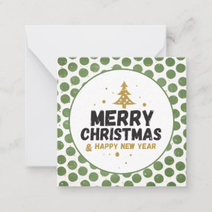 Prettig kerstfeest groen en goud notitiekaartje