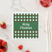 Prettig kerstfeest groen rood polka stippen servet (Insitu)