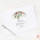 Prettig kerstfeest groenblijvend ronde sticker (Envelop)
