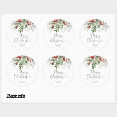 Prettig kerstfeest groenblijvend ronde sticker (Vel)