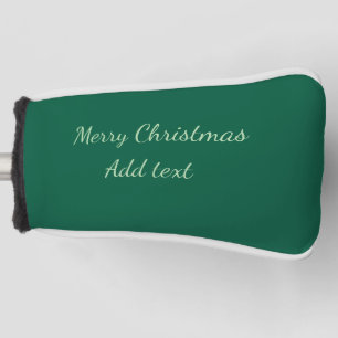 Prettig kerstfeest groene effen solo achtergrond h golfheadcover