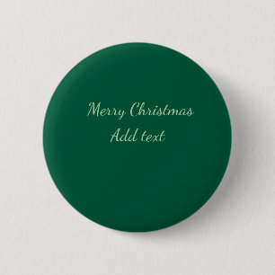 Prettig kerstfeest groene effen solo achtergrond h ronde button 5,7 cm