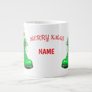 Prettig kerstfeest groene festieve laars extra grote beker
