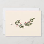 Prettig Kerstfeest| Groene takken en rode bessen 3 Kaart (Achterkant)