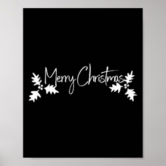 Prettig kerstfeest handgeschreven script met hulst poster