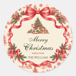 Prettig kerstfeest handgeschreven script ronde sticker