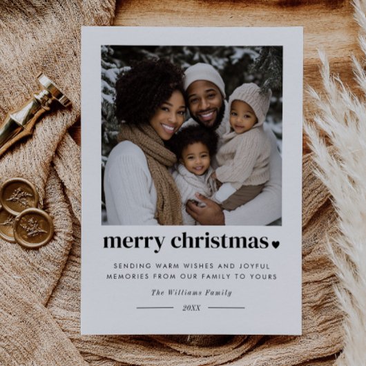 Prettig kerstfeest Hart Foto Feestdagenkaart