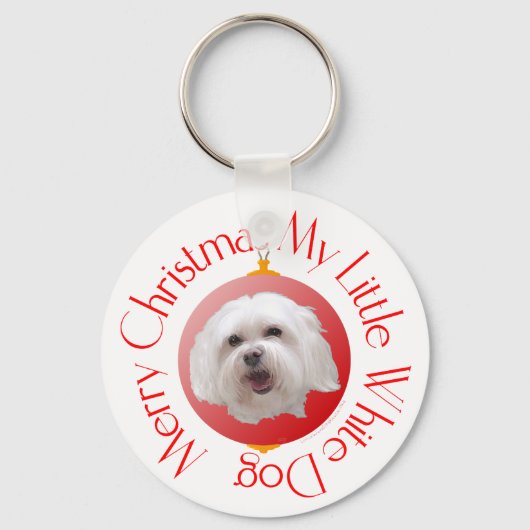 Prettig kerstfeest Havanese Sleutelhanger (Voorkant)