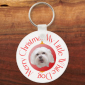 Prettig kerstfeest Havanese Sleutelhanger (Voorkant)
