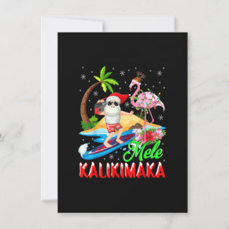 Prettig Kerstfeest Hawaiaanse Flamingo Kerstman Kaart