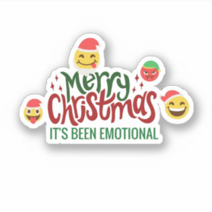Prettig kerstfeest Het is EMOTIONEEL Grappig EMOJI Sticker