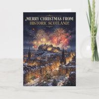 Prettig kerstfeest Historisch Schotland kaart