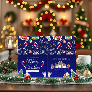 Prettig kerstfeest, HO!HO!HO! Aangepaste blauwe ui Kaart