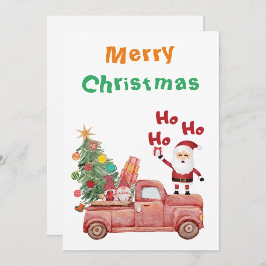 Prettig kerstfeest Ho Ho Ho Grappige kerstman op r Feestdagenkaart (Voorkant / Achterkant)