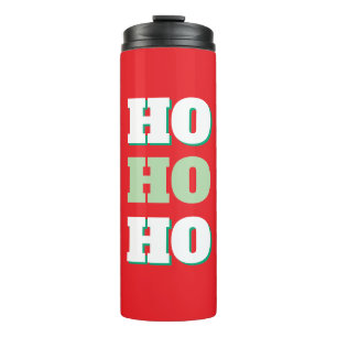 Prettig kerstfeest HoHoHo feest Minimalistisch Een Thermosbeker